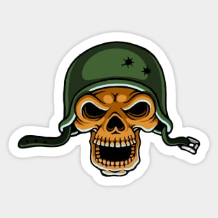 Skull with helmet Sticker